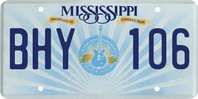 MS license plate BHY106