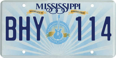 MS license plate BHY114