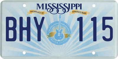 MS license plate BHY115