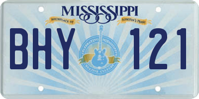 MS license plate BHY121
