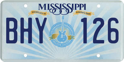 MS license plate BHY126