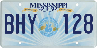 MS license plate BHY128