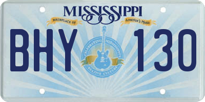 MS license plate BHY130