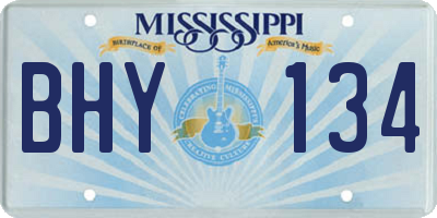 MS license plate BHY134