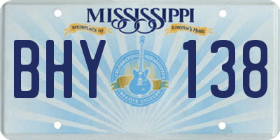 MS license plate BHY138