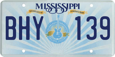 MS license plate BHY139