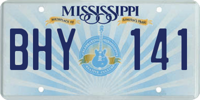 MS license plate BHY141