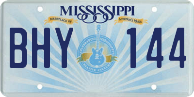 MS license plate BHY144