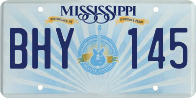 MS license plate BHY145