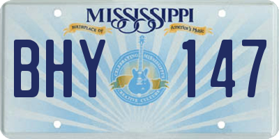 MS license plate BHY147