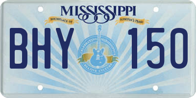 MS license plate BHY150