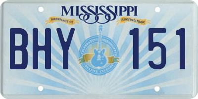 MS license plate BHY151