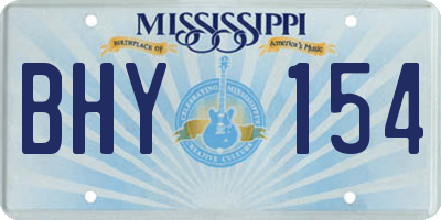 MS license plate BHY154