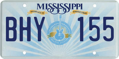 MS license plate BHY155