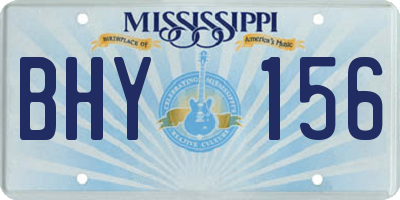 MS license plate BHY156