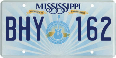 MS license plate BHY162