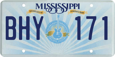 MS license plate BHY171