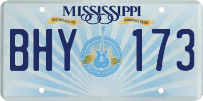 MS license plate BHY173