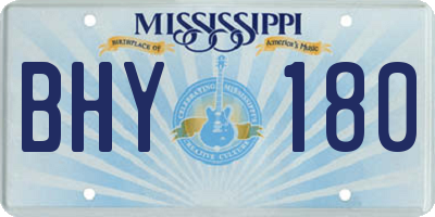 MS license plate BHY180