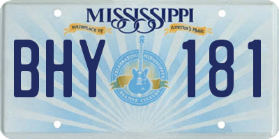 MS license plate BHY181