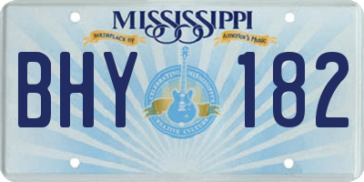 MS license plate BHY182