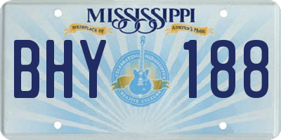 MS license plate BHY188