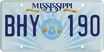 MS license plate BHY190