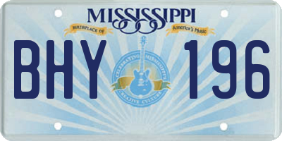 MS license plate BHY196