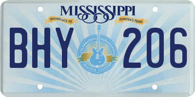 MS license plate BHY206
