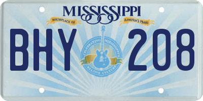 MS license plate BHY208
