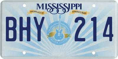 MS license plate BHY214