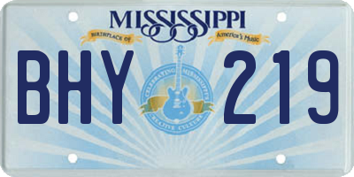 MS license plate BHY219