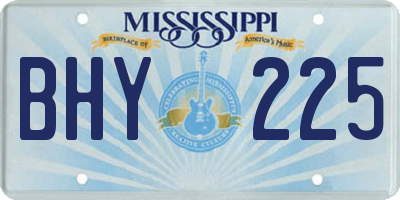 MS license plate BHY225