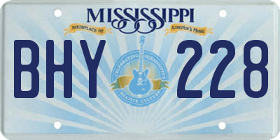MS license plate BHY228