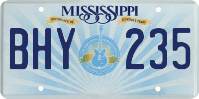 MS license plate BHY235