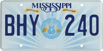 MS license plate BHY240