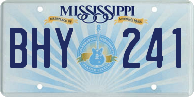 MS license plate BHY241