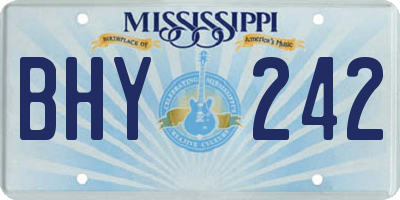 MS license plate BHY242
