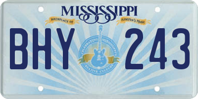 MS license plate BHY243