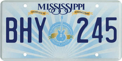 MS license plate BHY245