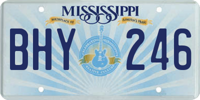 MS license plate BHY246