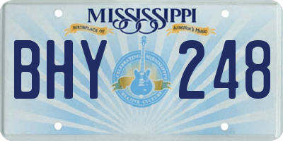 MS license plate BHY248