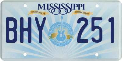 MS license plate BHY251