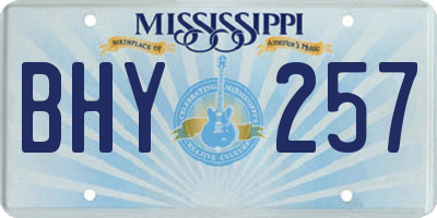 MS license plate BHY257