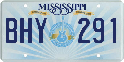 MS license plate BHY291