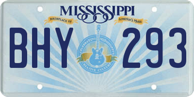 MS license plate BHY293