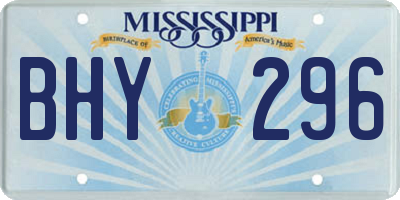 MS license plate BHY296