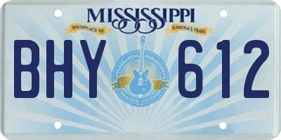 MS license plate BHY612