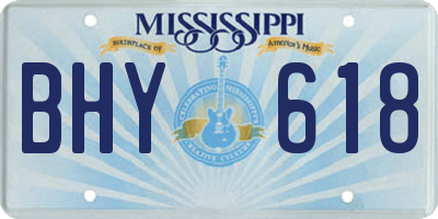MS license plate BHY618
