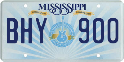 MS license plate BHY900